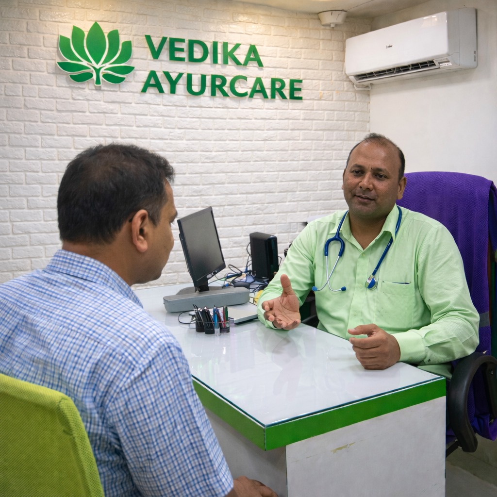 Dr Deep Chandra Gupta providing authentic Ayurvedic consultation